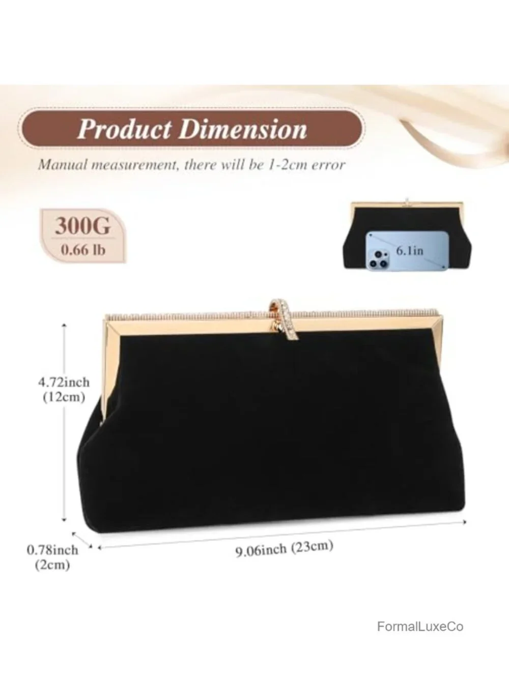 Beaded Clutch Evening Bag Formal Wedding Bridal Prom Party Handbag with Chain